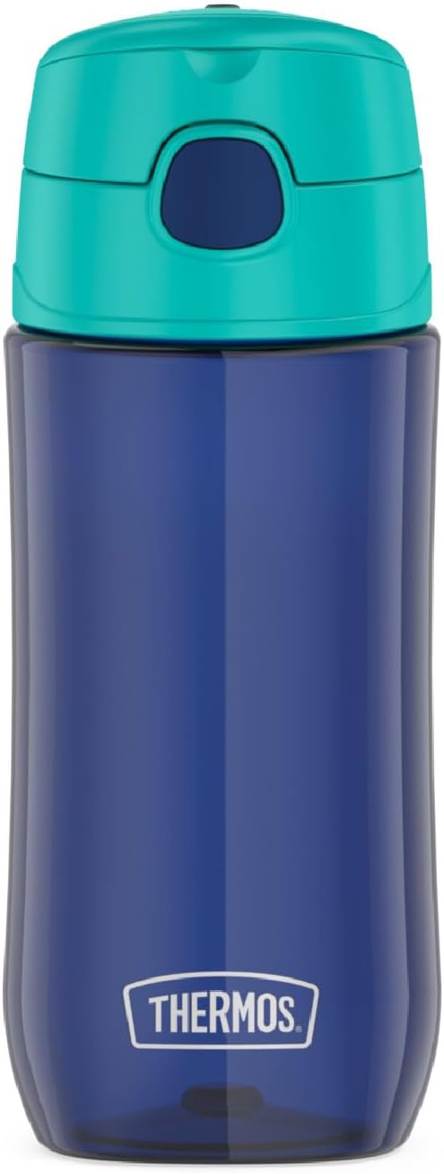THERMOS FUNTAINER 16 Ounce Plastic Hydration Bottle with Spout, Navy
