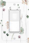 Decorative Outlet Covers Watercolor Floral Botanical Flowers 1 Gang Single Rocker Light Switch Cover Plate Wall Plates Gfci Faceplate For Living Room Bed Room Decor