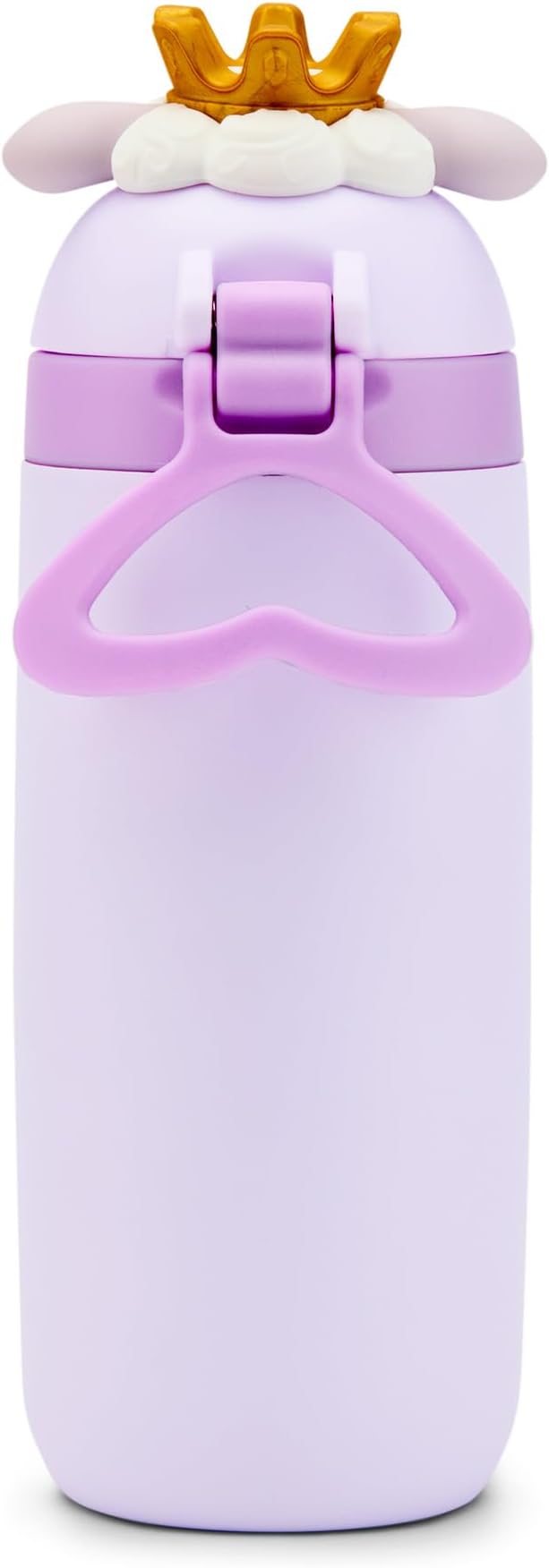 Ello Ellies 12oz Vacuum Insulated Stainless Steel Kids Water Bottle with Straw and Built-in Carrying Handle and Leak-Proof Locking Lid for School Backpack, Lunchbox and Outdoor Sports, Lamb Princess