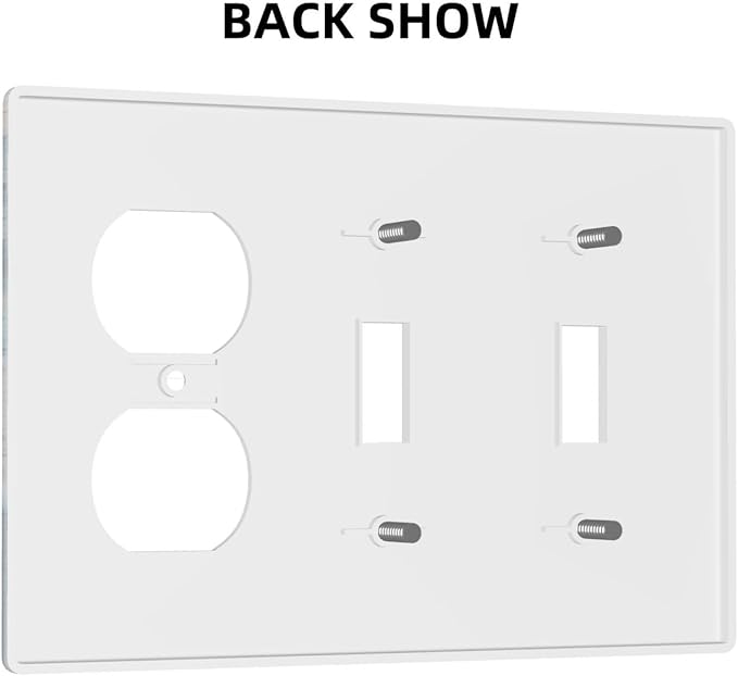 Nautical Ocean Teal Blue Beach Wave Turtles Tortoise 3 Gang 2-Toggle 1-Duplex Receptacle Light Switch Wall Plates and Outlet Cover Coastal Starfish Triple Device Combo Two Toggle One Receptacle Cover