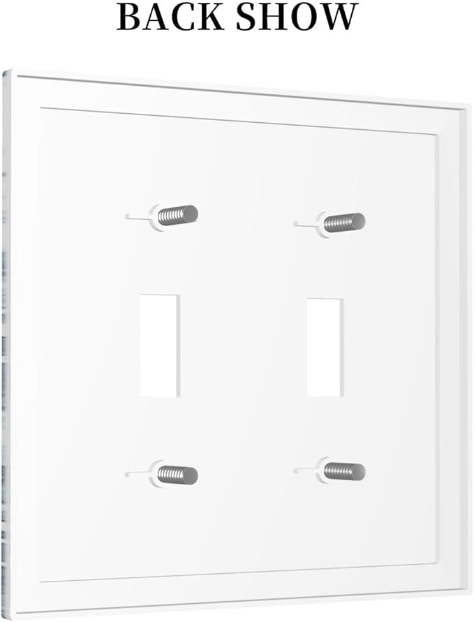 Blue Sea Turtle Coastal Coral Beach Crab Seaweed Decorative Switch Plates 2 Gang Double Toggle Outlet Light Switch Cover Wall Plate Electrical Faceplate for Kids Room Bathroom Decor