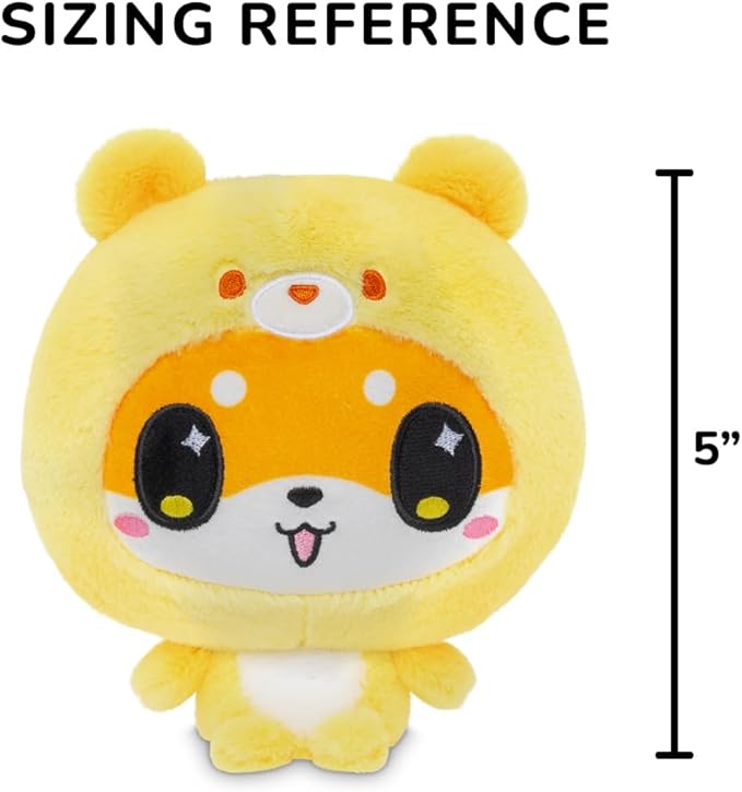 TeeTurtle Cloudheads Mochi The Shiba Inu Dog Plush - 5-Inch Pineapple Cake Scented Teddy Berries Stuffed Animal with Embroidered Details - Soft Cuddly Plush Toys for Kids, Teens, and Adults