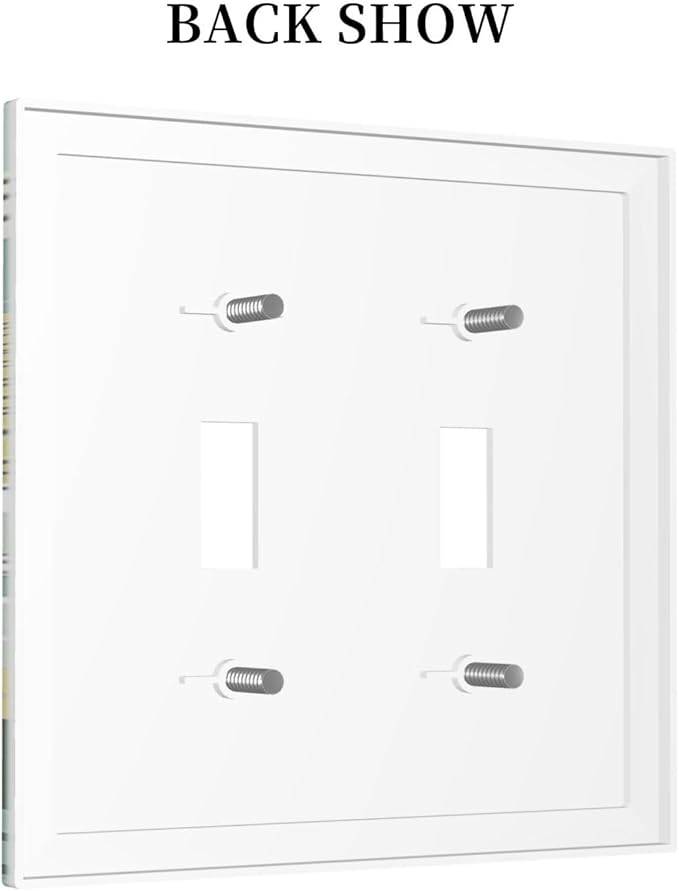Retro Tropical Leaves 2 Gang Light Switch Cover Plate Double Toggle Wall Plate Decorative Outlet Cover Electrical Faceplate Switchplate for Bedroom Bathroom Kitchen Decor