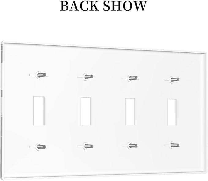 Funny Black Cat Inspirational Quotes Patterns Light Switch Covers Quad Toggle Electrical Faceplate 4 Gang Wall Plate Decorative Switch Plates Cover for Kids Room Nursery Decor