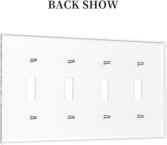 Light Switch Covers Tropical Palm Tree Leaf Green Plant Quad Toggle Electrical Faceplate 4 Gang Wall Plate Decorative Switch Plates For Bed Room Living Room Decor