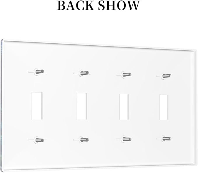 Jellyfish Sea Turtle Fantasy Ocean Coral Underwater World Light Switch Covers Quad Toggle Electrical Faceplate 4 Gang Wall Plate Decorative Switch Plates for Nursery Kids Room Decor