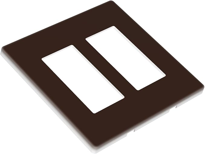 Coffee Brown 2 Gang Double GFCI Decorator Rocker/decorator Light Switch Cover Decorative Outlet Wall Plate Electrical Faceplate Screwless