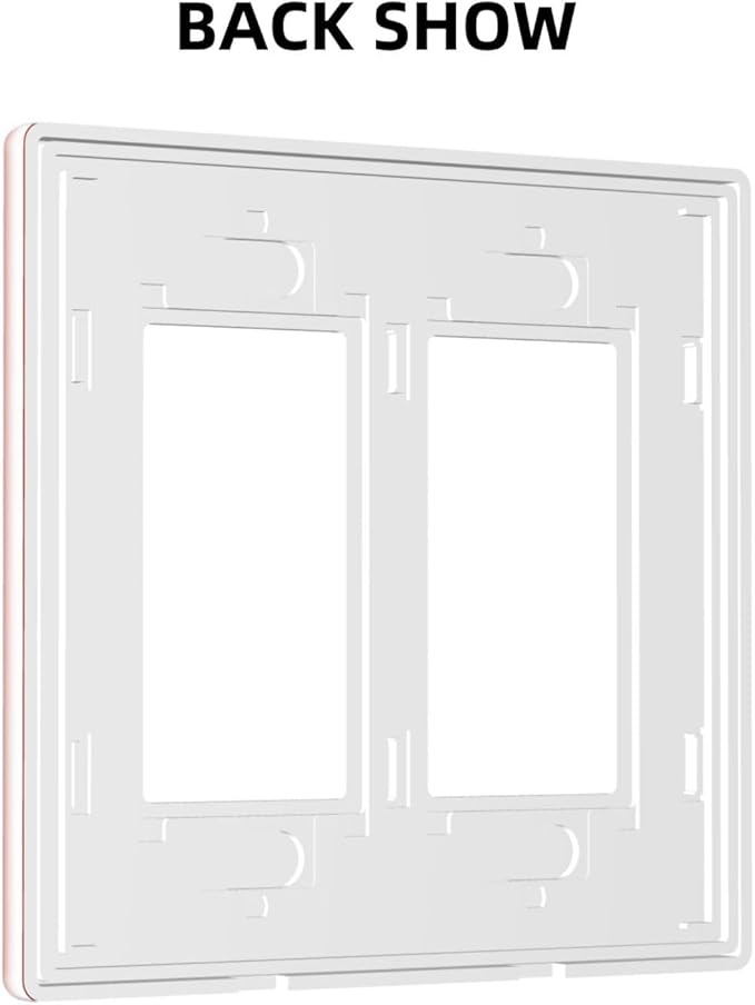 Brown 2 Gang Double GFCI Decorator Rocker/decorator Light Switch Cover Decorative Outlet Wall Plate Electrical Faceplate Screwless