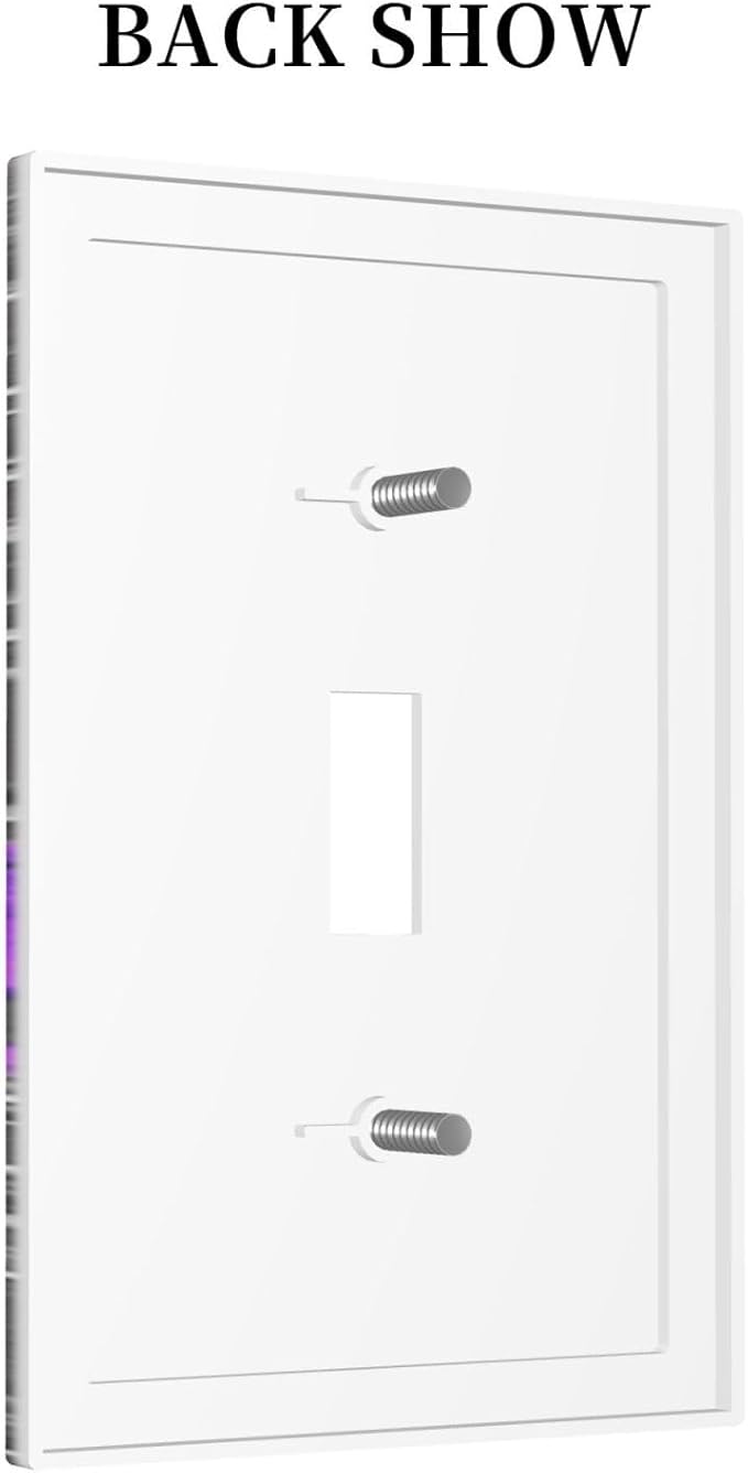 Purple Rose Butterfly Print Decorative Light Switch Cover 1-Gang Romantic Gray Blossom Flowers Floral Raindrops Art Single Toggle Wall Plate Electrical Device Outlet Switch Faceplate Cover Jumbo Size