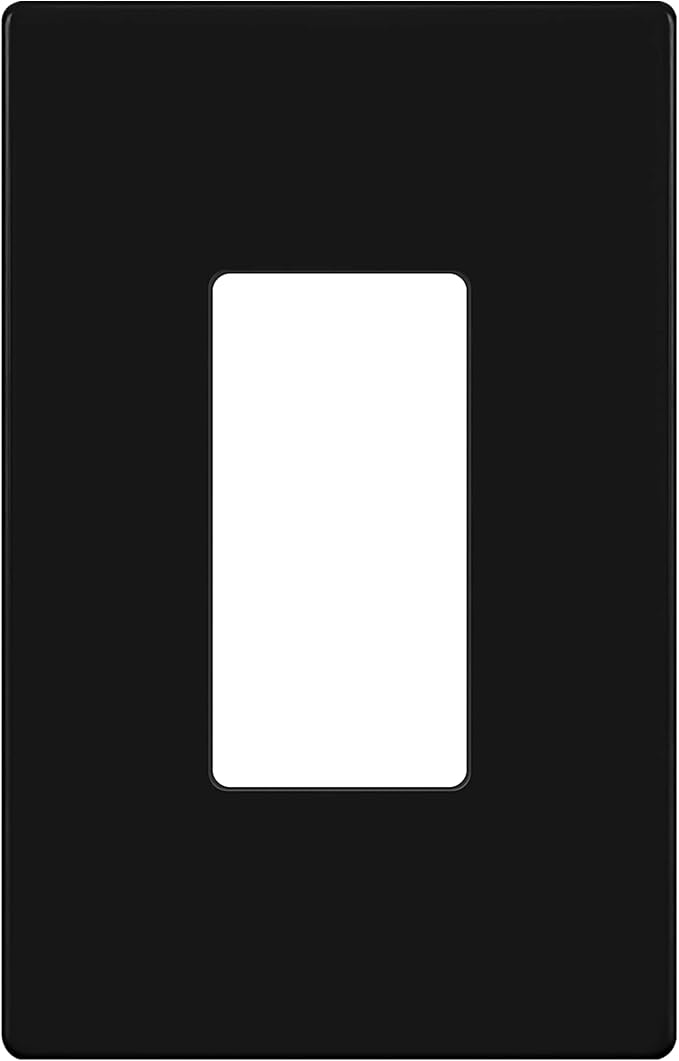 ENERLITES Screwless Decorator Wall Plates Child Safe Outlet Covers, Gloss Finish, Medium Size 1-Gang 4.88" H x 3.11" L, Unbreakable Polycarbonate Thermoplastic, SI8831M-BK, Black