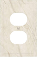 White Taupe Marble Abstract Luxury Outlet Covers 1 Gang Duplex Light Switch Cover Decorative Switch Plates Electrical Receptacle Faceplate Wall Plate for Bathroom Kitchen Home Decor