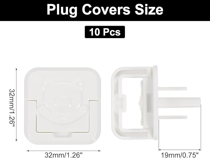 MECCANIXITY 10 Pack Outlet Covers Proofing, Plug Covers Easy Installation Electric Plug Protectors Safety Socket Cover Plugs Protector White