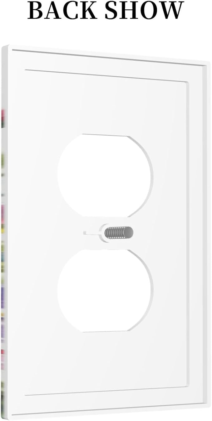 Watercolor Wildflowers Colorful Floral Plant Outlet Covers 1 Gang Duplex Light Switch Cover Decorative Switch Plates Electrical Receptacle Faceplate Wall Plate for Bedroom Living Room Decor