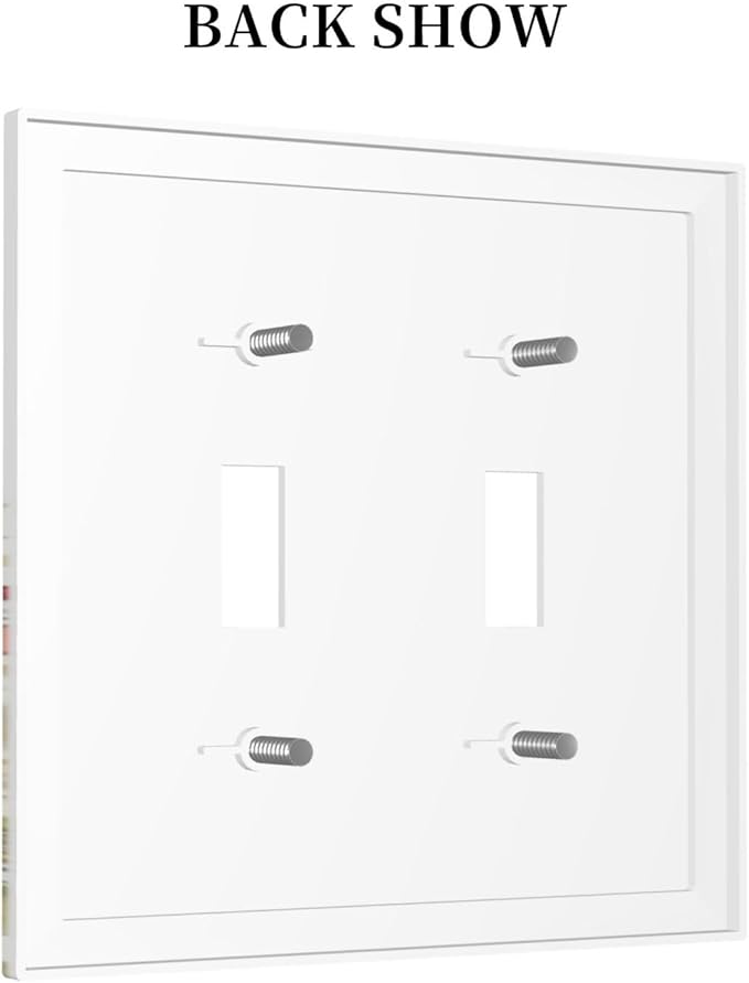 Watercolor Wild Flower Floral Daisy Plant Decorative Switch Plates 2 Gang Double Toggle Outlet Light Switch Cover Wall Plate Electrical Faceplate for Bedroom Living Room Decor