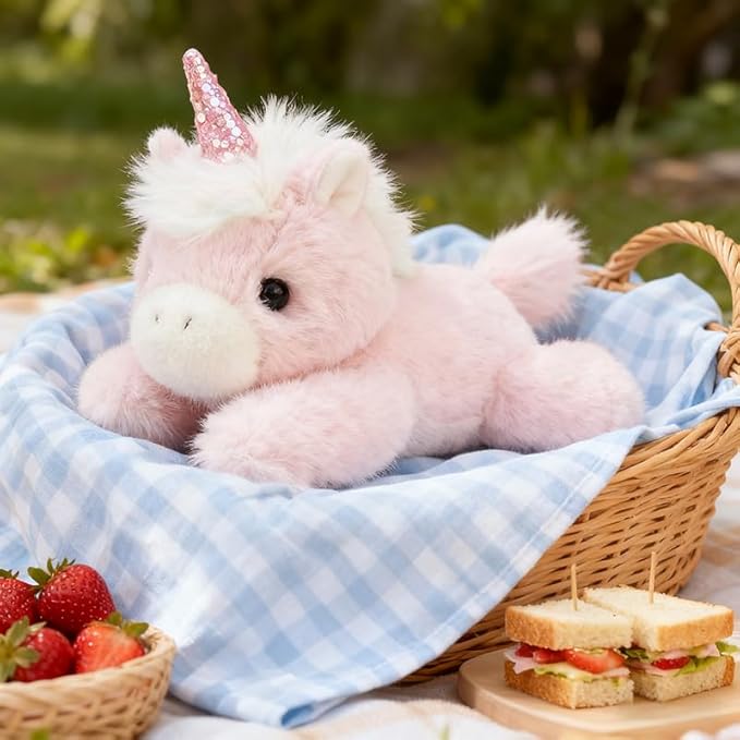 PEACH CAT Unicorn Stuffed Animal Cute Plushies Small Plush Toys Gifts for Kids Pink