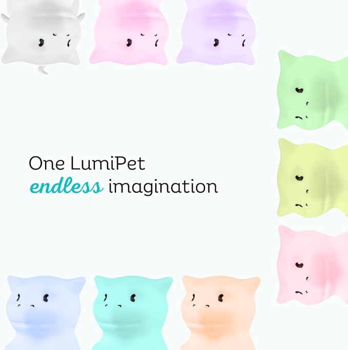 Lumipets Remote Control Silicone Night Light for Kids - Dragon Design with 9 Soft Colors & Sleep Timer - Rechargeable, Battery-Operated Lamp for Bedroom | Baby Nursery, Toddler, Girls, Boys