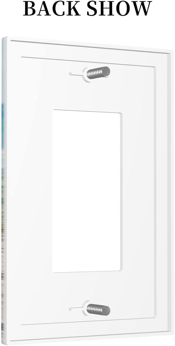 Custom 1 Gang Light Switch Cover Personalized Your Own Single Rocker Outlet Wall Plate with Picture Logo Text Decorative Decora Electrical Gfci Switchplate for Kitchen Bathroom Home Decor