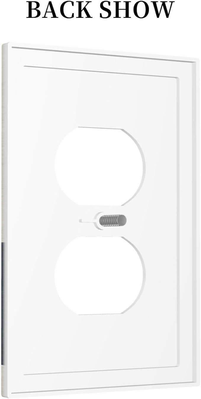 Abstract Geometric 1 Gang Electrical Duplex Outlet Covers Modern Squares Light Switch Cover Receptacle Wall Plate Decorative Faceplate for Country Bedroom Kitchen Living Room Home Decor