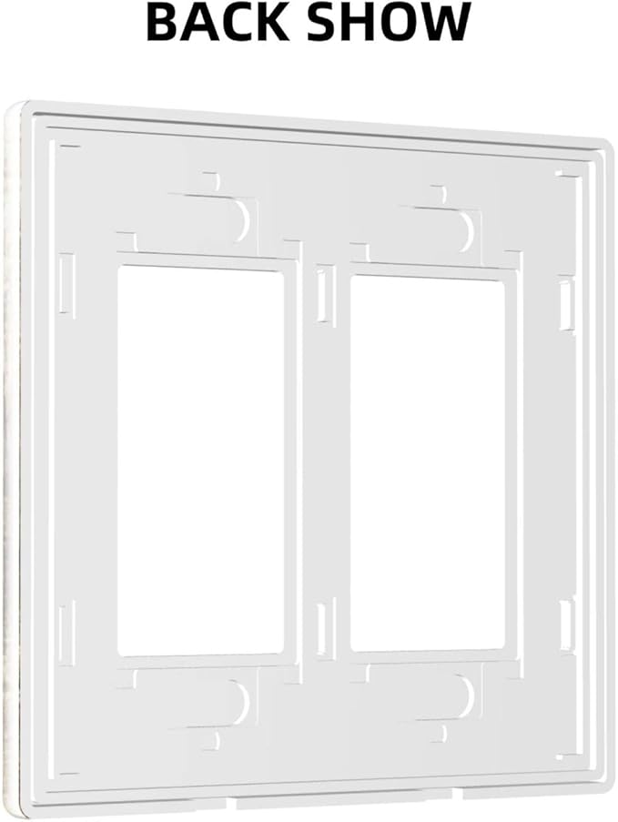 Brown Wood 2 Gang Double Rocker/Decor Light Switch Cover Decorative Outlet Wall Plate Electrical Faceplate Home Bedroom Art Panel Decor Screwless 4.7" x 4.6