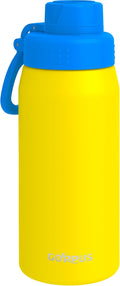 GOPPUS 19oz Kids Water Bottle with Spout Lid, Toddler Water Bottle, Stainless Steel Insulated Water Bottle, Leakproof, BPA Free, Suitable for Boys and Girls for School（Yellow）