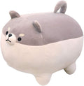 EHOTONG Shiba Inu Dog Plush Pillow, Corgi Stuffed Animal Plush Toy Hug Pillow Gifts for Girl Boy (Gray, 15.7in)