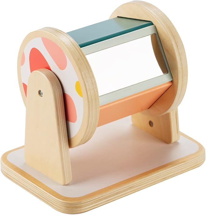 Twefex Montessori Spinning Drum, Montessori Toys for Babies 6-12 Months, Montisory Baby Toys for 1 Year Old Infant, Wooden Toy for Baby