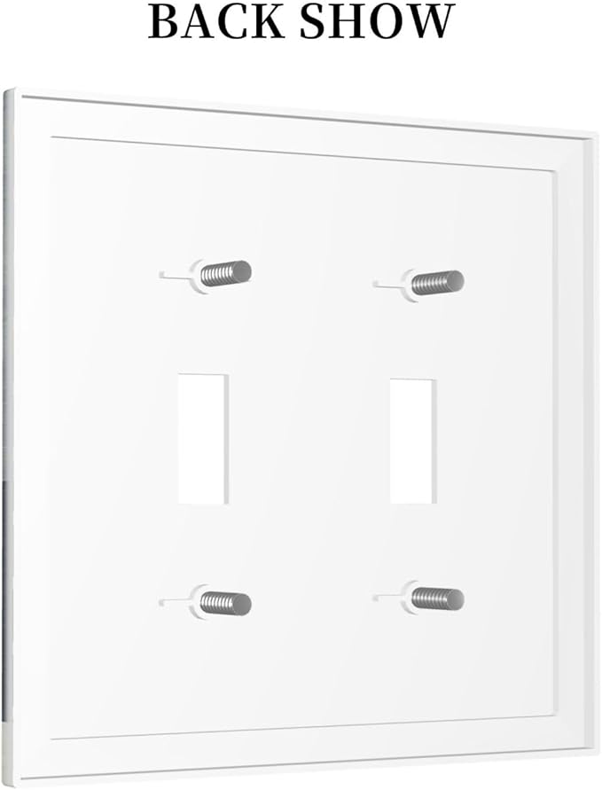 Abstract Geometric 2 Gang Light Switch Cover Modern Squares Double Toggle Wall Plate Decorative Electrical Switchplate Covers for Country Bedroom Kitchen Living Room Home Decor