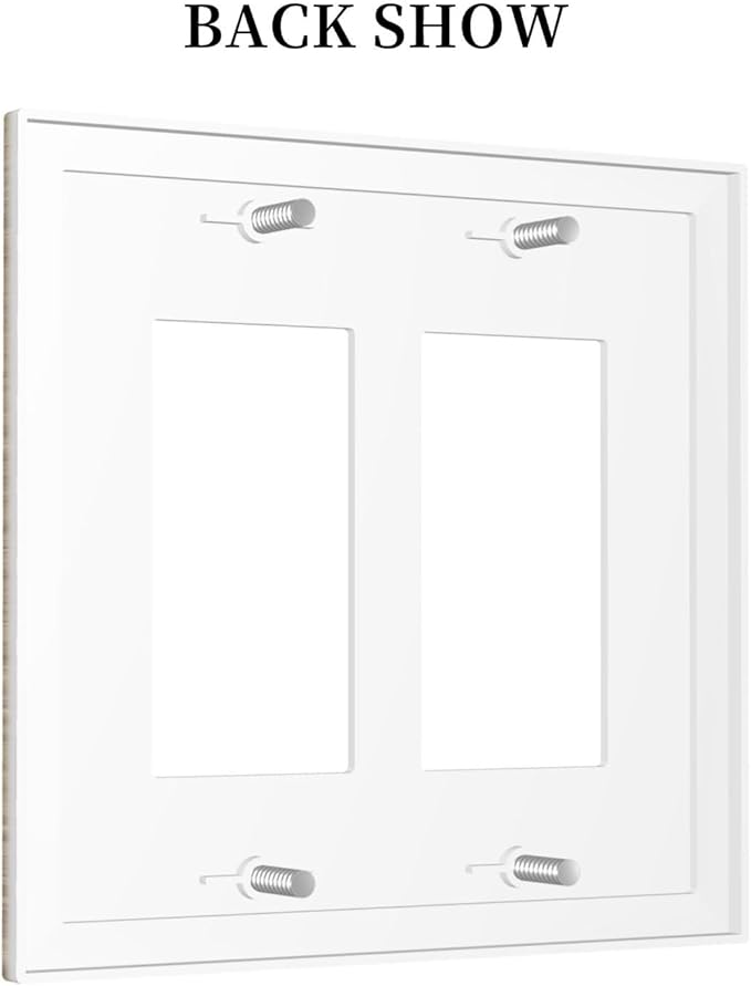 Decorative Outlet Covers Light Brown Wood Grain 2 Gang Double Rocker Light Switch Cover Plate Electrical Switch Plate Cover Decorate GFCI Wall Plate for Farmhouse Cabin Decor