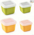 4-Piece Mini Silicone Food Storage Set, BPA-Free Snack Containers & Freezer Trays, Airtight Leakproof Food Savers for Portion Control, Baby Food, Snacks, Freezing