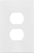 TG Mid-Size Screwless Duplex Wall Plate, Child Safe Receptacle Outlet Cover, Medium Size 1-Gang 4.88" H x 3.11" L, Polycarbonate Thermoplastic, UL Listed, SP-MS1-W, White (1 Pack)