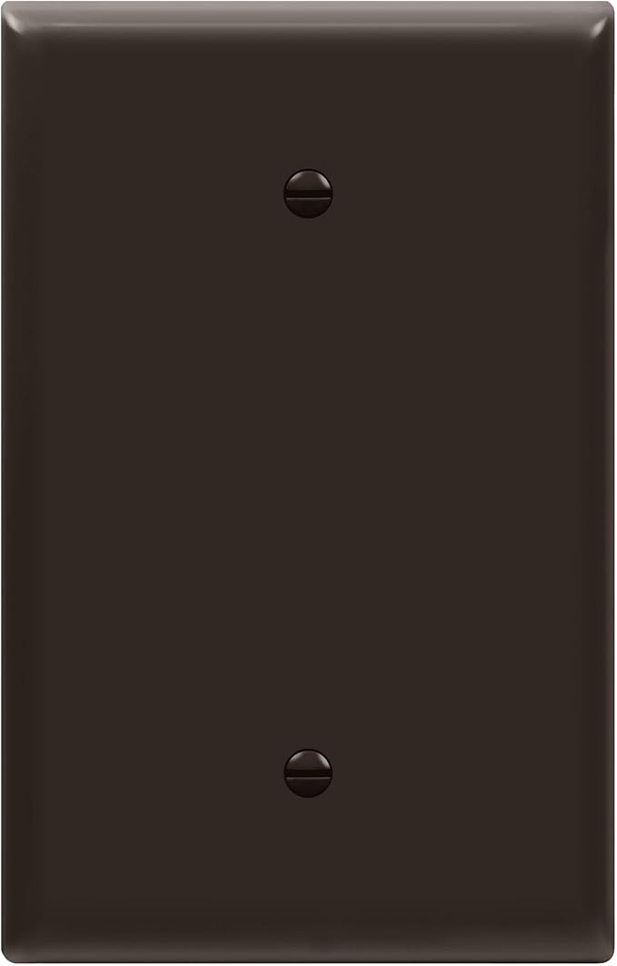 ENERLITES Blank Device Wall Plate, Gloss Finish, Over-Size 1-Gang 5.5" x 3.5", Unbreakable Polycarbonate Thermoplastic, UL Listed, 8801O-BR, Brown (Pack of 1)