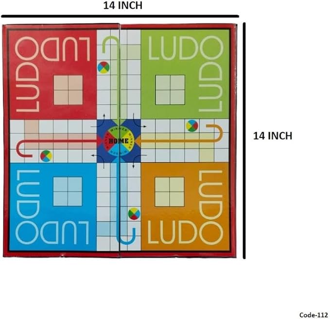 Snakes and Ladders Board Game, Ludo Board Game 2 in 1 Folding Game Set 2-4 Players Famliy Dice Games 14 Inch
