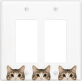 Cat Double Rocker Wall Plate Decorative 2 Gang Light Switch Covers Electrical Switchplate Home Decorate Faceplat for Bathroom Bedroom Kitchen Room 4.5 x 4.5 Inch