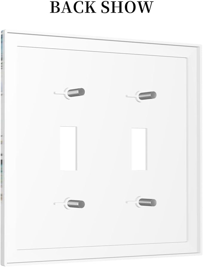 Decorative Light Switch Plate Covers Bohemian Green Eucalyptus Leaf Pine Leaves 2 Gang Wall Plate Double Toggle Switch Cover Plate Electric Dual Device Electrical Faceplate