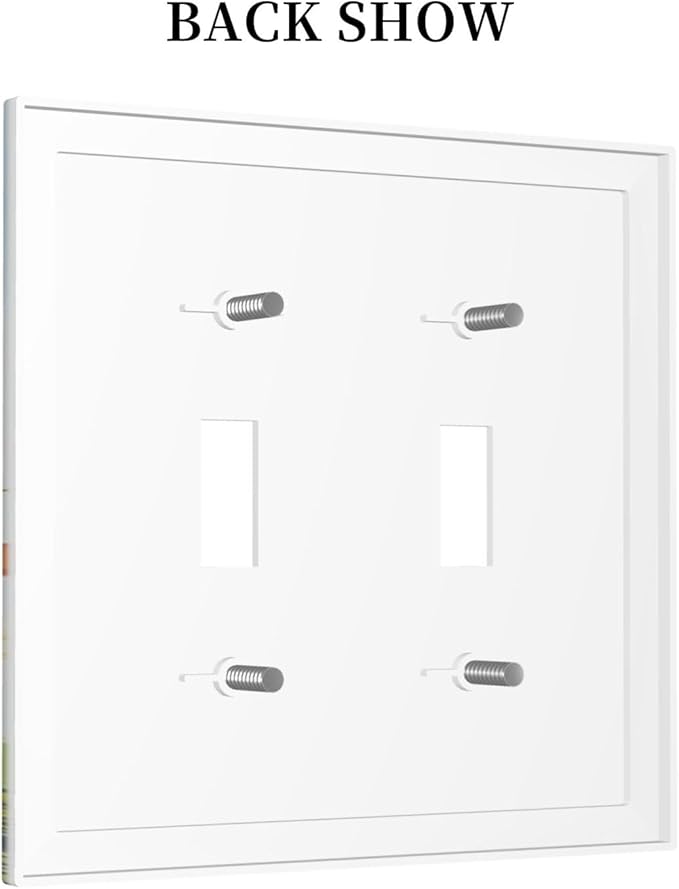 Decorative Switch Plates Colorful Ocean Sea Turtle Marine Life 2 Gang Double Toggle Outlet Light Switch Cover Wall Plate Electrical Faceplate for Kids room Bedroom Decor