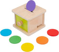 Adena Montessori Coin Box,Object Permanence Box for 1 Year Old Baby Coins,Wooden Ball Drop Developmental Toys for 6-12 Month Infant Toddler,Learning Kids Gifts(Yellow-Green Door)