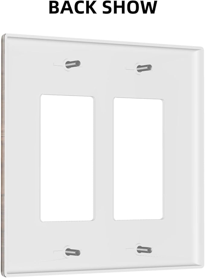 Decorative Outlet Covers Retro Brown Wood Barndoor 2 Gang Light Switch Cover Plate Double Rocker Wall Plates for Electrical Outlets Switch Plate Covers for Farmhouse Home Decor