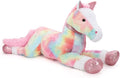 Tezituor 3ft Large Stuffed Horse Animal, Pink Large Stuffed Horse Plush 35 inch Soft Rainbow Pony Plush Body Pillow Toys for Boys Girls Birthday Praty Gift