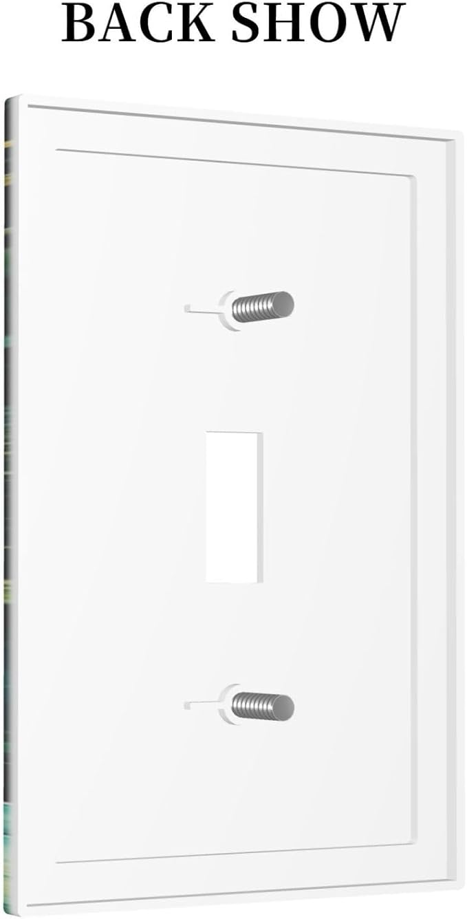 Green Dark Forest Mystical Mushroom 1 Gang Light Switch Covers Single Toggle Wall Plate Decorative Switchcover Electrical Switchplate for Country Bathroom Bedroom Kitchen Decor