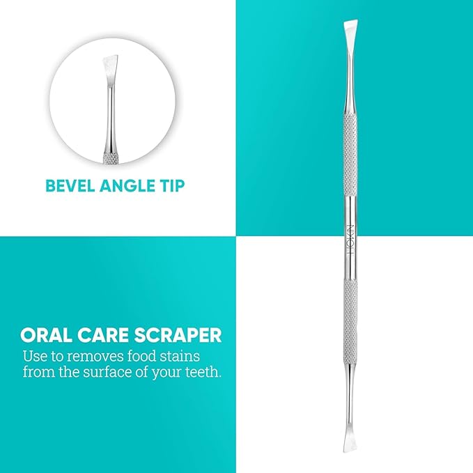 HOKIN Dental Tools Plaque Remover Teeth Cleaning Tool 4 Pcs Dental Care Kit Tooth Filling Repair Set Stainless Steel Dental Tools for Men Women Kids and Pet Care (Emerald Green)