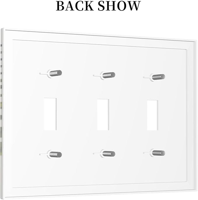 Beautiful Boho Mid Century Large Archs Sun Leaves Plants Decorative Switch Plates 3 Gang Wall Plate Triple Toggle Light Switch Cover Faceplate Electrical Wall Panels for Bedroom Living Room Decor