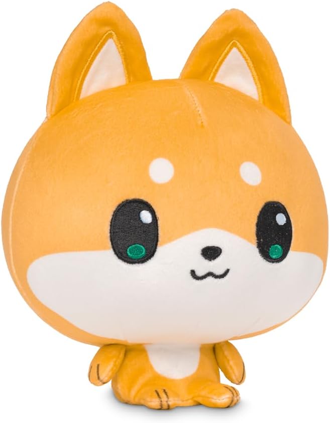 TeeTurtle Cloudheads Miso the Shiba Inu Plush - 5-Inch Dog Stuffed Animal with Embroidered Details - Soft Cuddly Plush Toys for Kids, Teens, and Adults