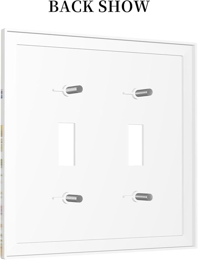 Wildflowers Colorful Flower Butterfly Floral Decorative Switch Plates 2 Gang Double Toggle Outlet Light Switch Cover Wall Plate Electrical Faceplate for Farmhouse Bedroom Decor