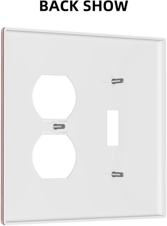 Brown 2 Gang Single Toggle/Duplex Combo Outlet Light Switch Cover, Combo 1-Toggle 1-Dimmer Decorator Wall Plate Electrical Faceplate