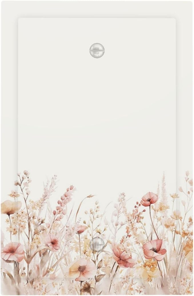 Light Switch Cover Plate Boho Floral Watercolor Flower Pattern 1 Gang No Device Blank Wall Plate Decorative Switch Plate Covers Electrical Outlet Cover for living Room Home Decor