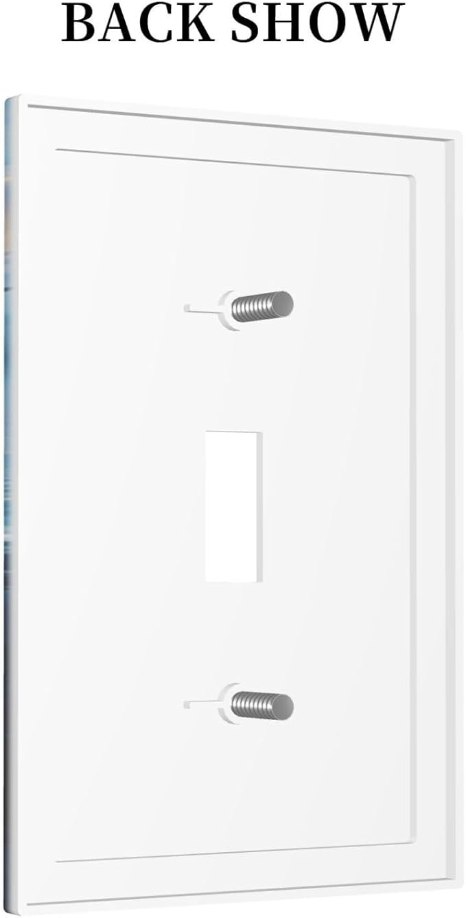 Light Switch Cover Plate Deep Ocean Octopus Sailboat Sea Monster 1 Gang Single Toggle Decorative Switch Plates Wall Plates Electrical Faceplate Socket Covers for Bathroom Bedroom Decor