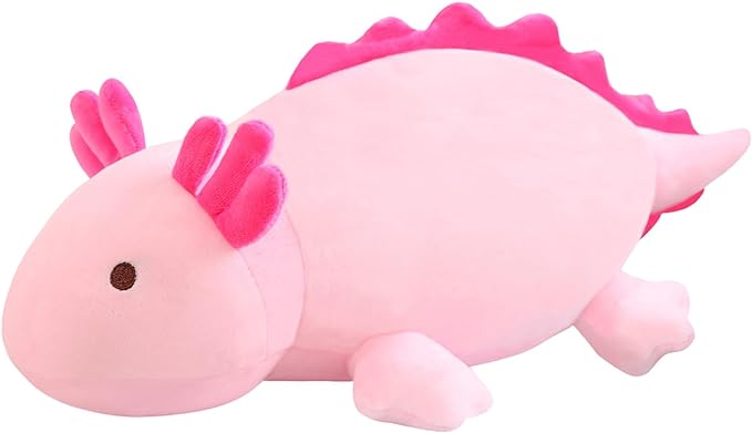 SQEQE Weighted Axolotl Plush Toy, Pink Axolotl Stuffed Animals Cute Plush Pillow, Cute Weighted Stuffed Animals Gifts for Girls & Boys Pink 13.8 Inch, 1.6 Lbs
