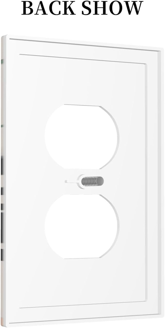 1 Gang Single Duplex Receptacle Outlet Cover Witchy Mystic Boho Mid Century Black Cat Moon Phase Lovely Leaf Animal Electrical Wall Plate One Gang Dual Device Light Switch Faceplate Socket Plug Cover