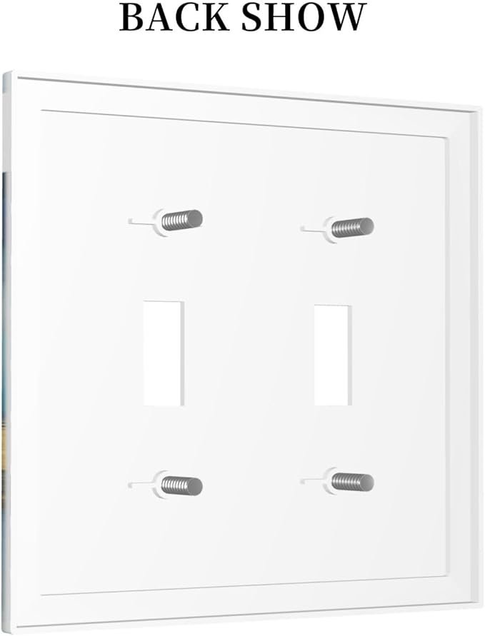 Mountains Landscape Lake Bird Reflection Decorative Switch Plates 2 Gang Double Toggle Outlet Light Switch Cover Wall Plate Electrical Faceplate for Bedroom Living Room Decor