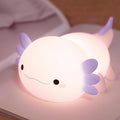 Axolotl Night Light for Kids,Cute Purple Axolotl Lamp ,LED Squishy Nursery Nightlight, Soft Silicone Novelty Animal Bedside Touch Lamp, Room Decor,Axolotl Gifts for Mom Girls Baby, Mother's Day Gift